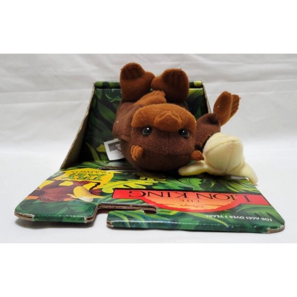 Disney The Lion King Vintage 1994 Jungle Monkey Finger Puppet With Banana NOS - Picture 6 of 7